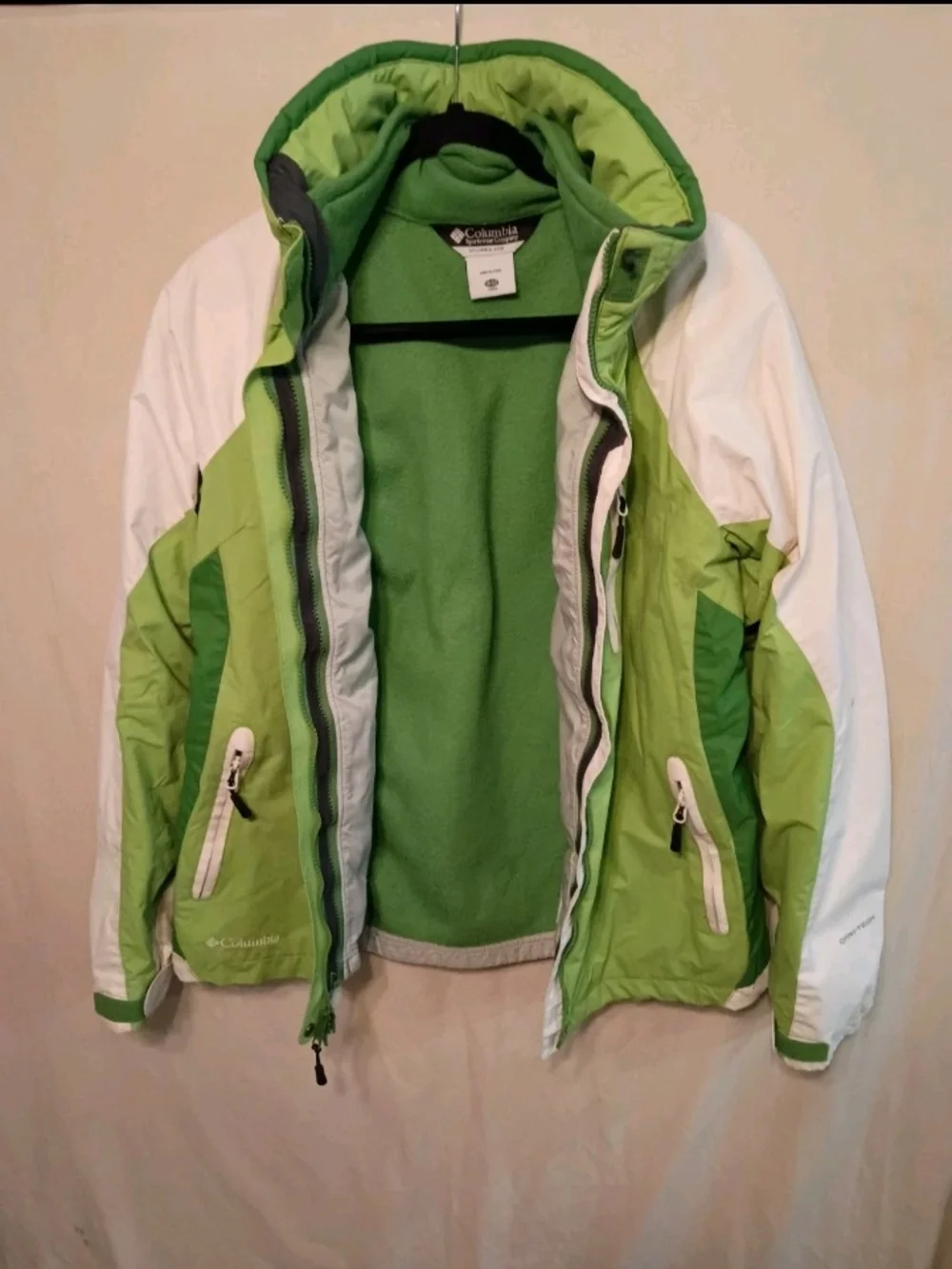 Columbia Sportswear Co. Bugaboo Jacket Youth 18/20 Green/White Defect See Pics